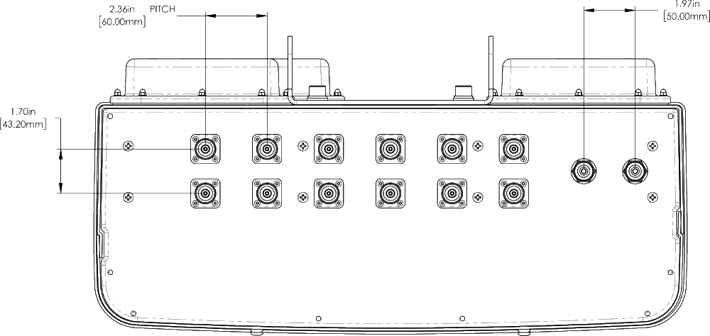 PI 12HBSARKU6NB Connector Spacing