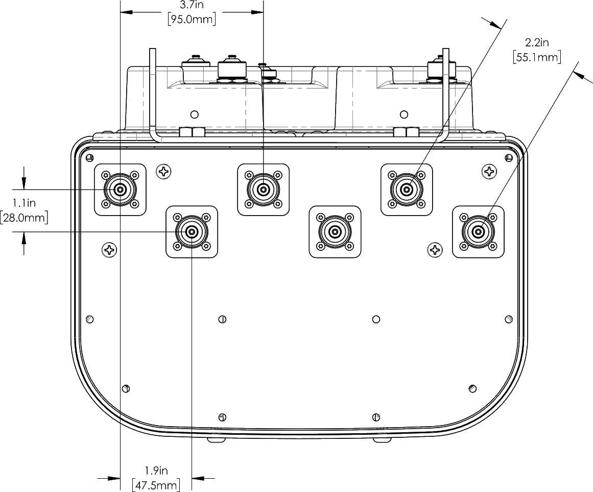 PI HPA65RBU4AA connector spacing