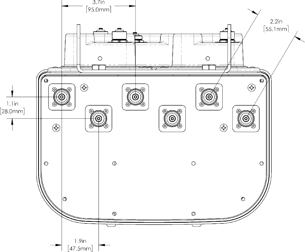 PI HPA65RBW4AA Connector spacing