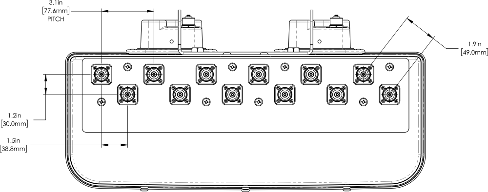 PI TPA65RBU8DA Connector Spacing EXT